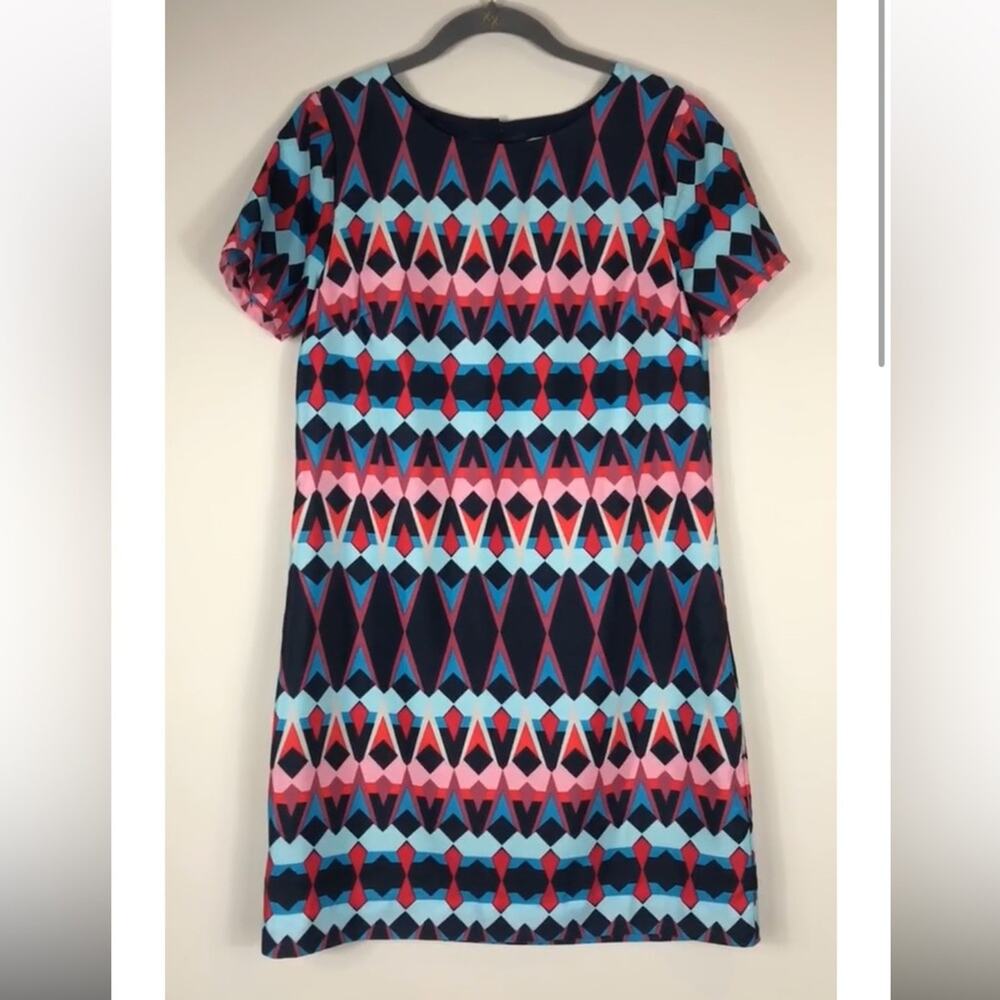 J crew geometric print shift dress